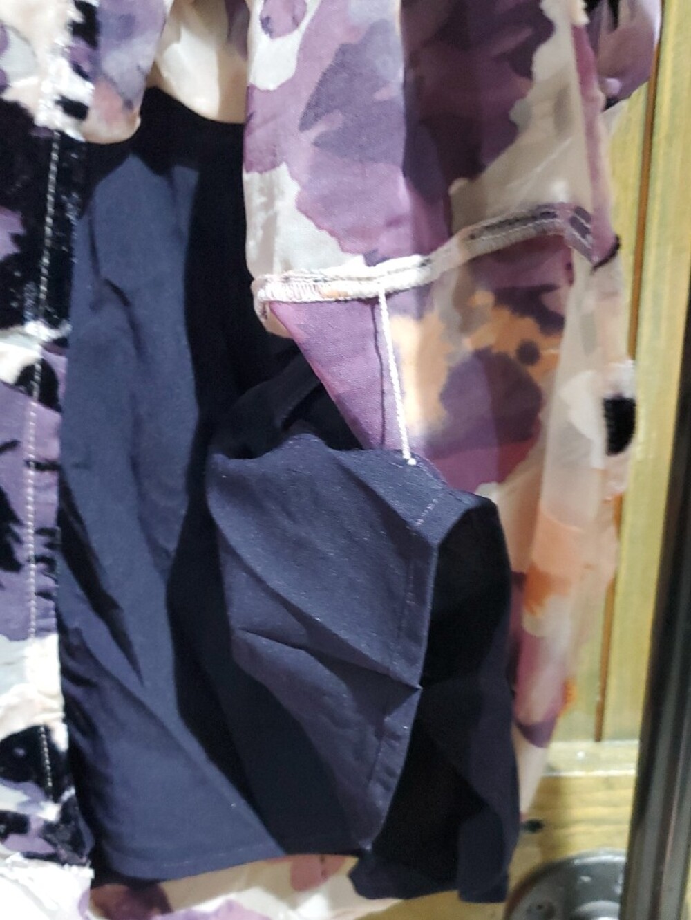 CAbi Abstract Slip Dress in White, Purple & Orange Eclectic Maximalism, Artsy - Picture 7 of 9